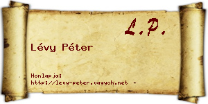 Lévy Péter névjegykártya